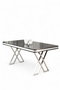 Hanah Home Mesa de Comedor Vals Mármol Negro y Cromo